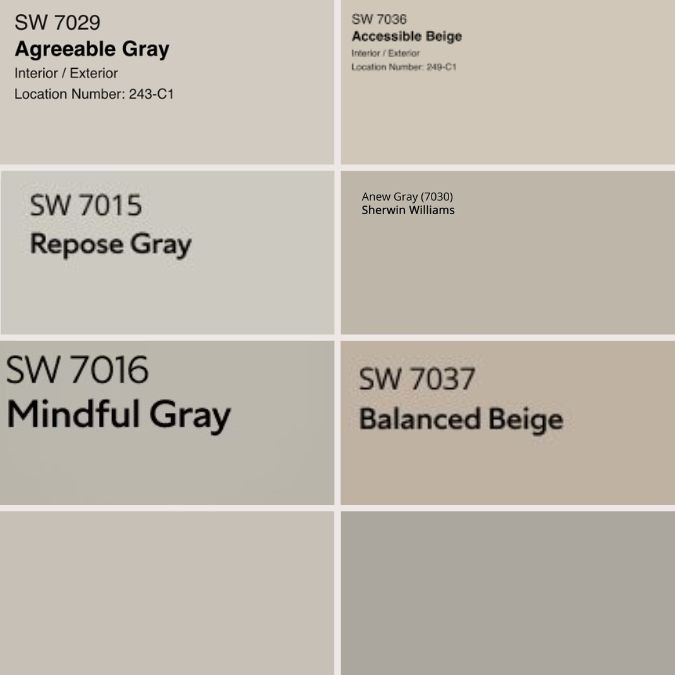 Side-by-Side Comparison: Sherwin-Williams' Best Greige Paint Colors